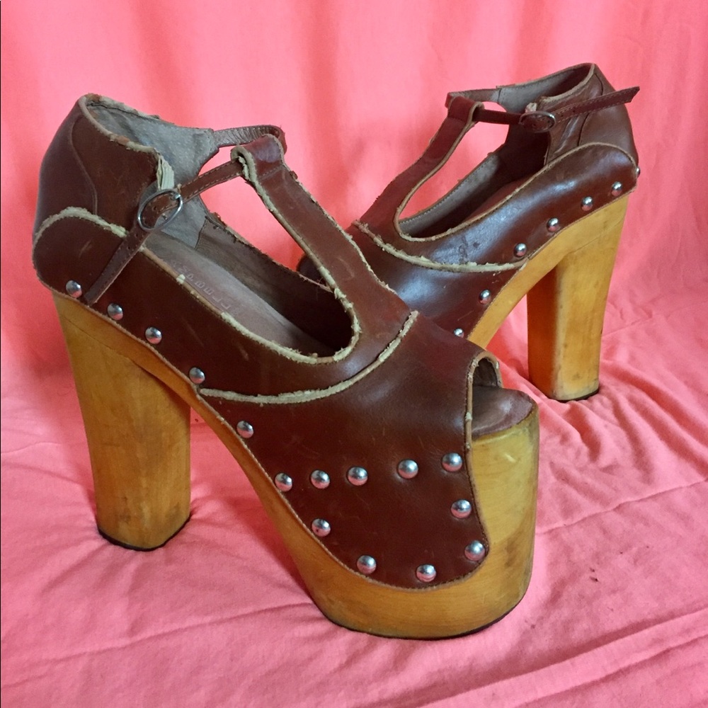 Jeffrey Campbell Fate Platform Wooden Clog Heel
